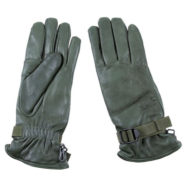 Used British Lined Leather MK II Combat Gloves olive