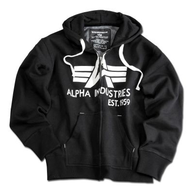Alpha Industries Sweatshirt Big A Zip Hoody Black Alpha Industries Sweatshirt Big A Zip Hoody Black