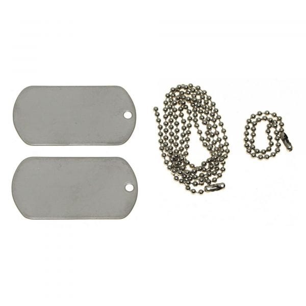 MFH Stainless Steel US Identification Tags with Chains silver