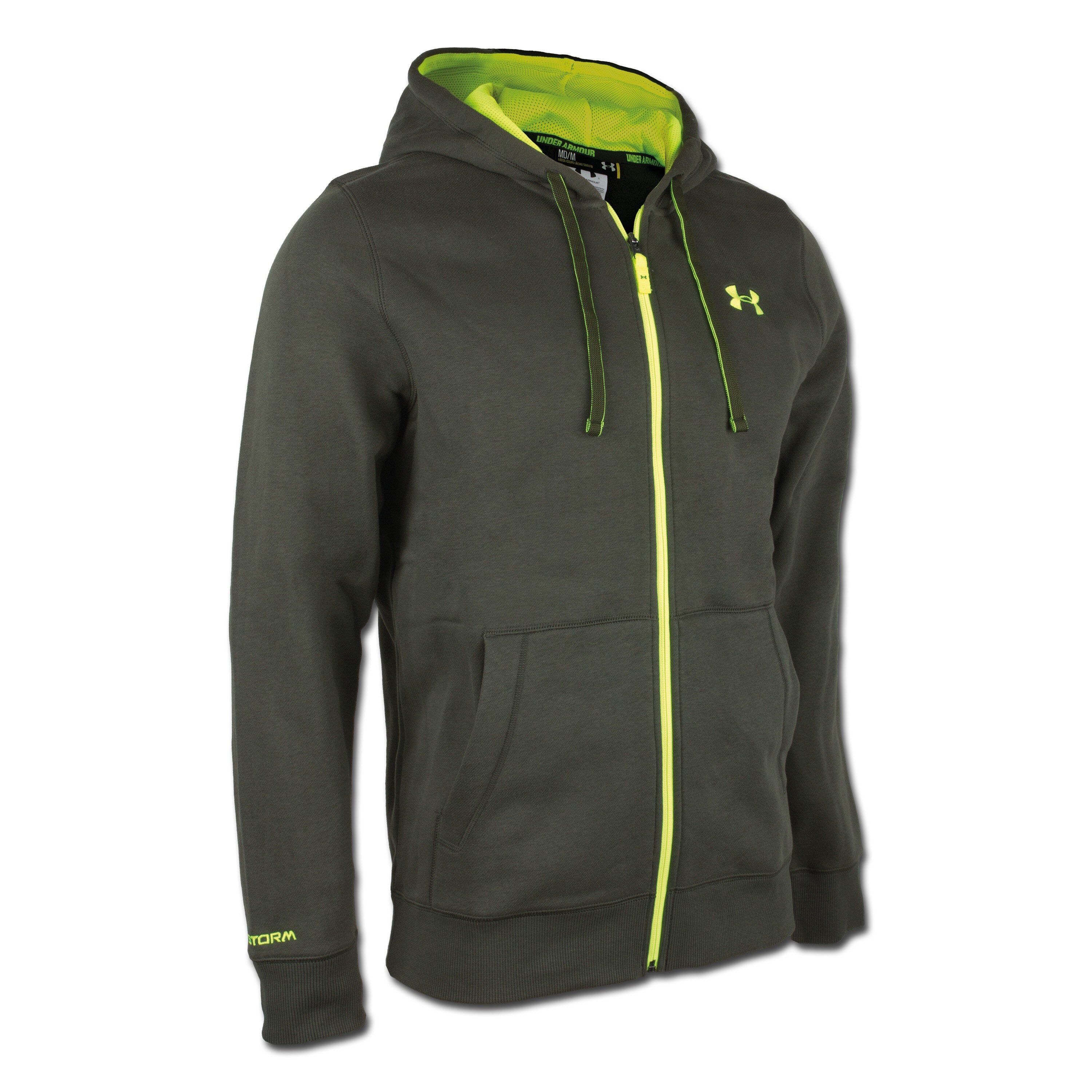 Under Armour Hoody Storm Cotton Rival green/yellow | Under Armour Hoody ...