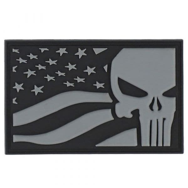 101 Inc. 3D Patch PVC Punisher USA Flag gray