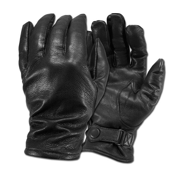 Winter Lined Military Combat Black Mens New German Army Lined Leather Gloves 