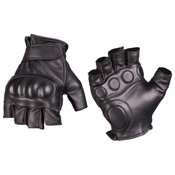 Fingerless Gloves Tactical Leather black