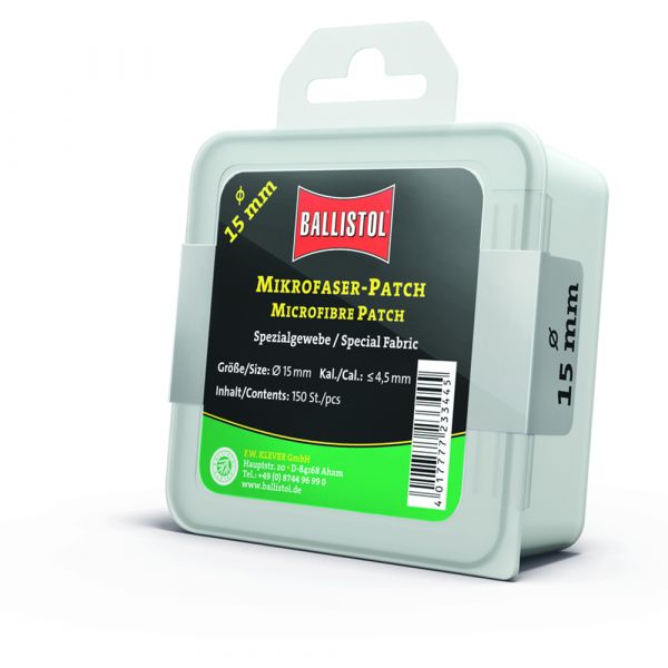 Ballistol Microfiber Patches 15 mm Round 150 Pieces