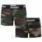Brandit Boxer Shorts 2-Pack Brandit Logo woodland/darkcamo