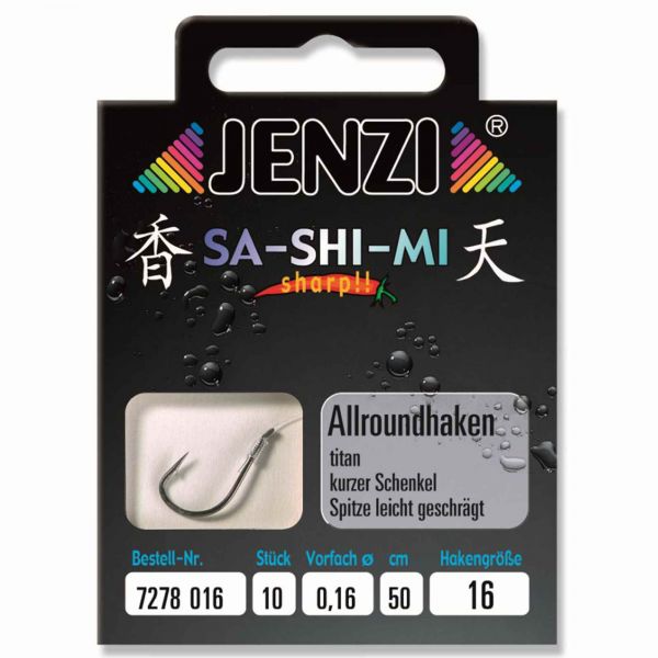 Jenzi All Purpose Sa-Shi-Mi Fishing Hook Size 16 10-Pack