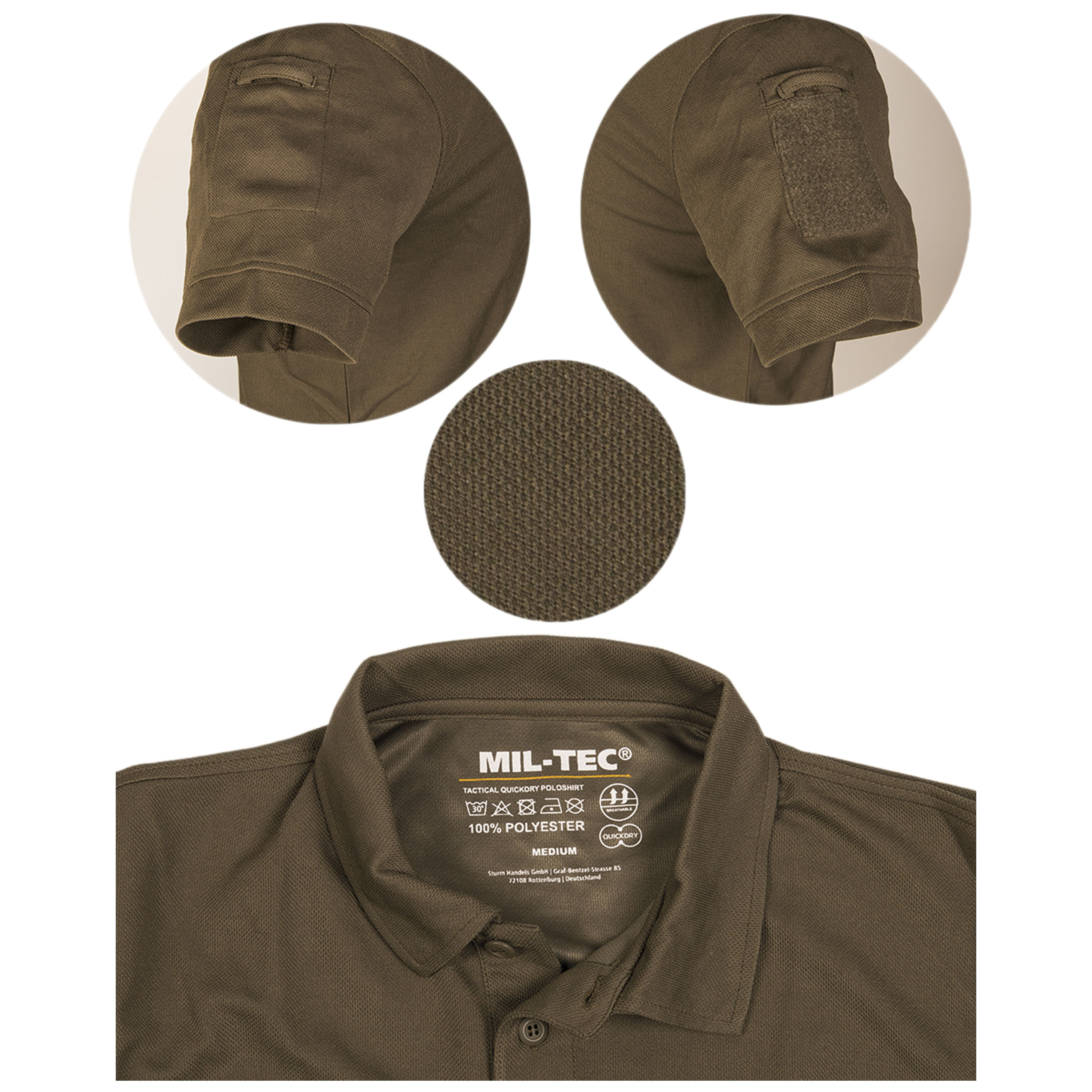 verde oliva Mil-Tec Tactical Quickdry Polo colore 