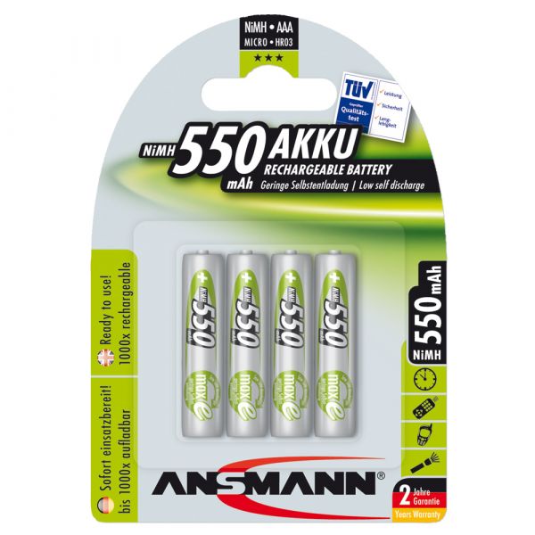 Batteries Ansmann NiMH Micro AAA Green-Line 4 Pack