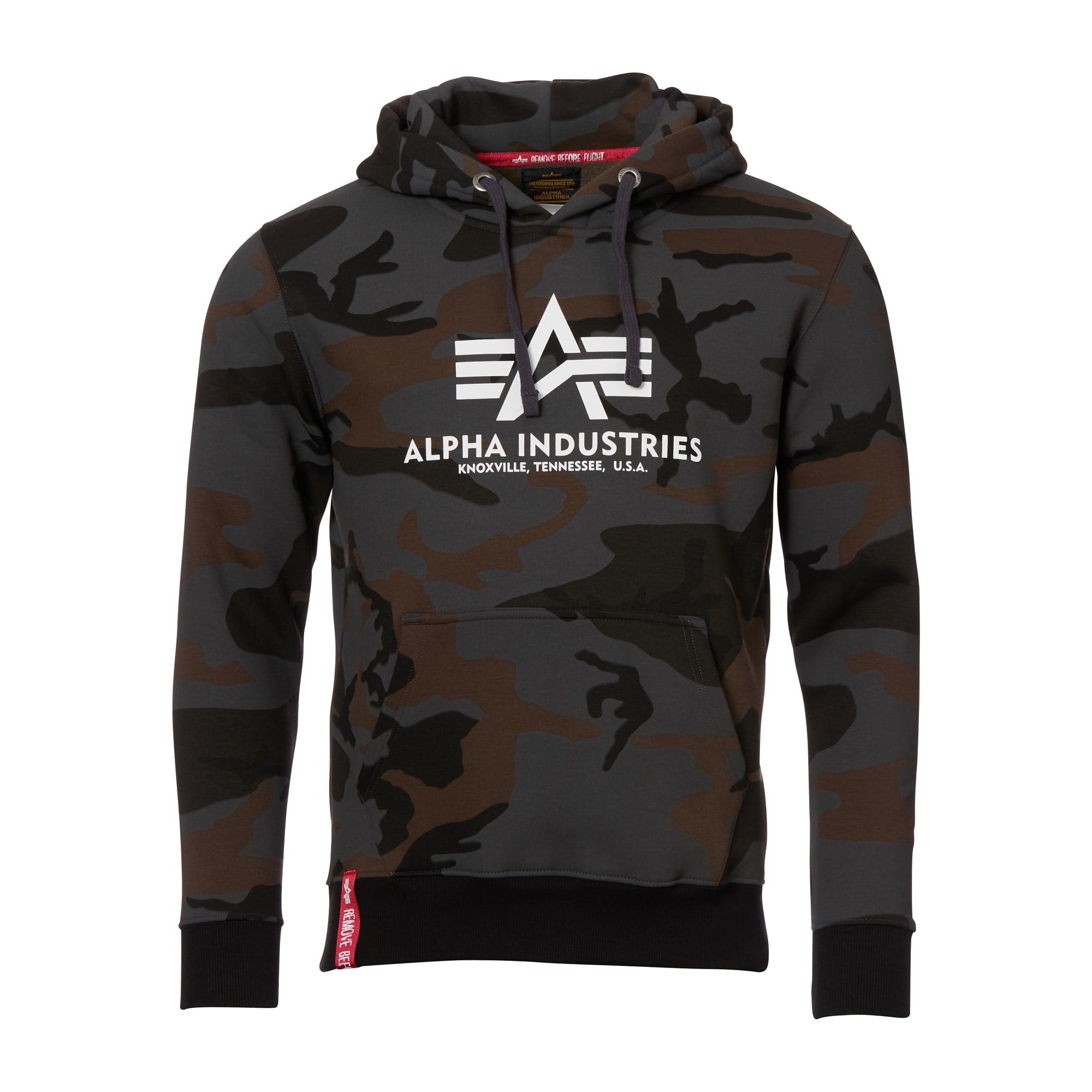 neck old Usually Purchase the Alpha Industries Pullover Basic Hoodie Camo black c