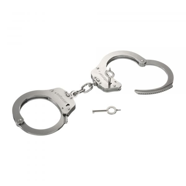 Enforcer Handcuffs Oversized with Chain Stainless Steel