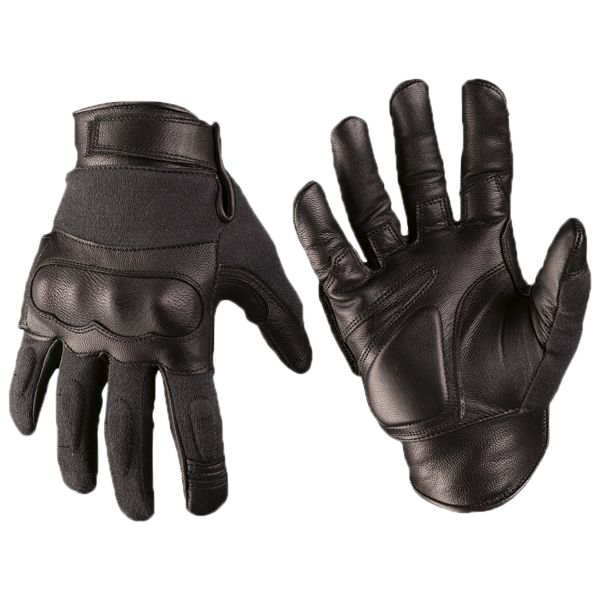 Tactical Gloves Leather Kevlar black