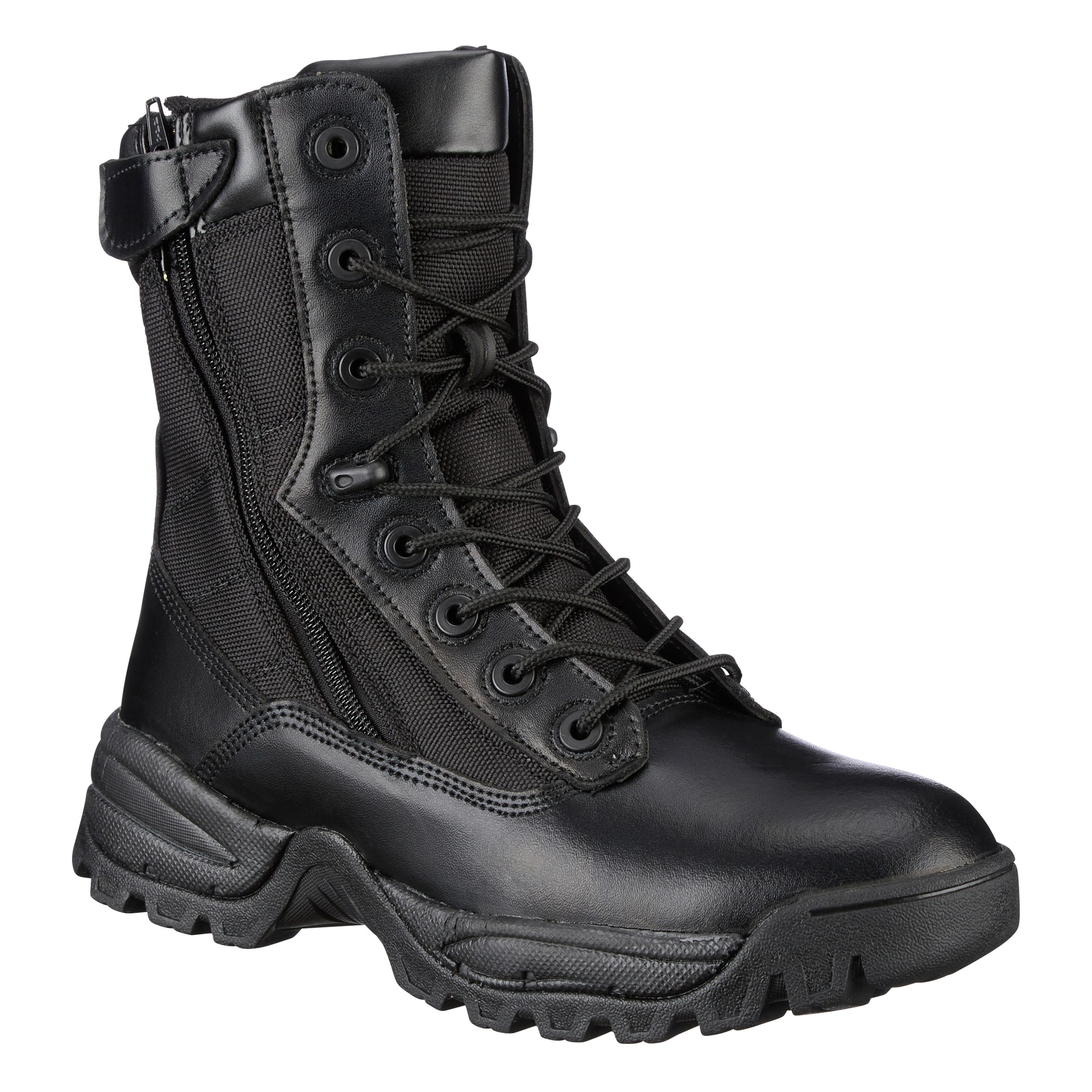 zip black boots