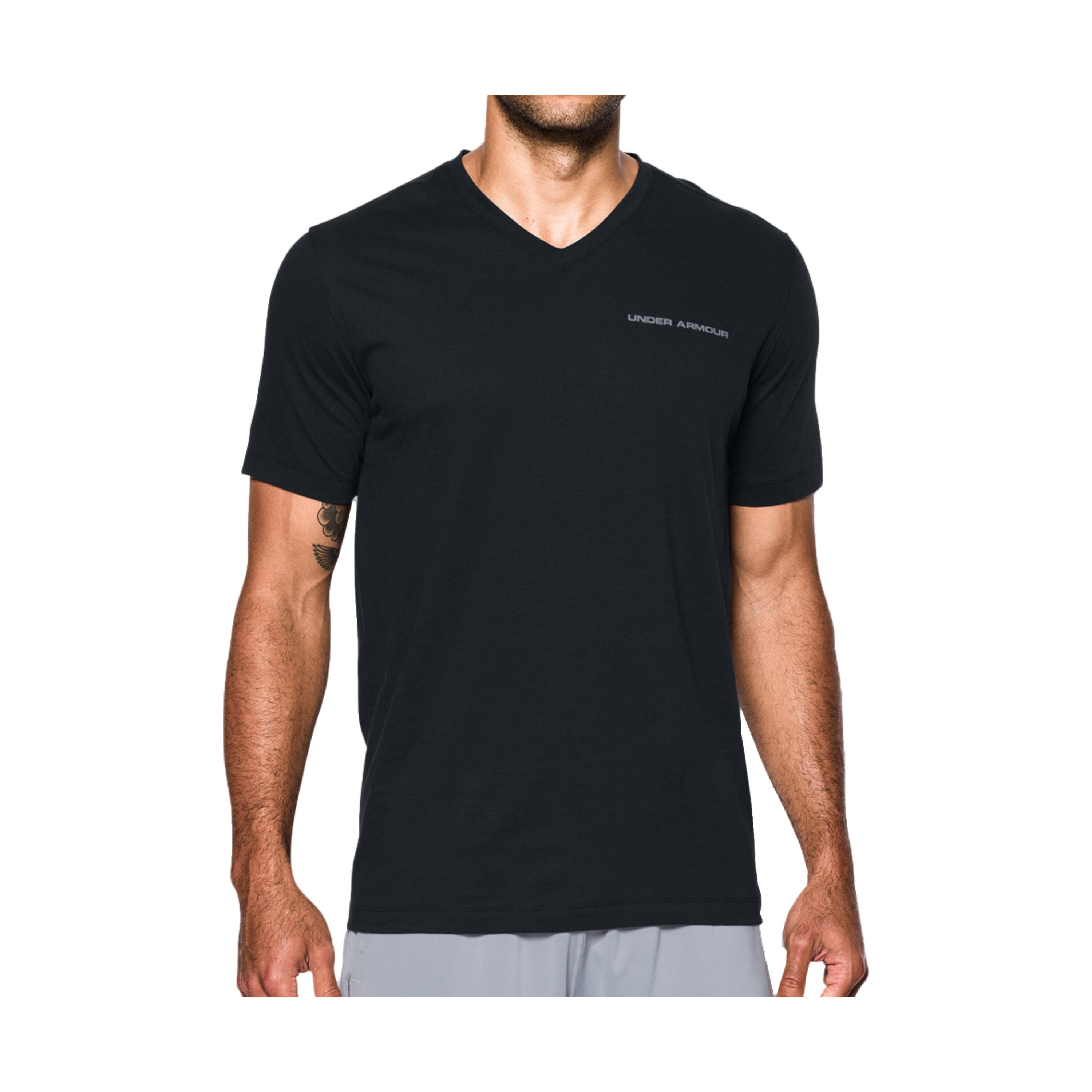 pasta codo valor Under Armour T-Shirt V-Neck Charged Cotton black