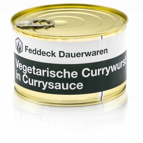 Ready Meal Vegetarian Currywurst with Curry Sauce 400g Can