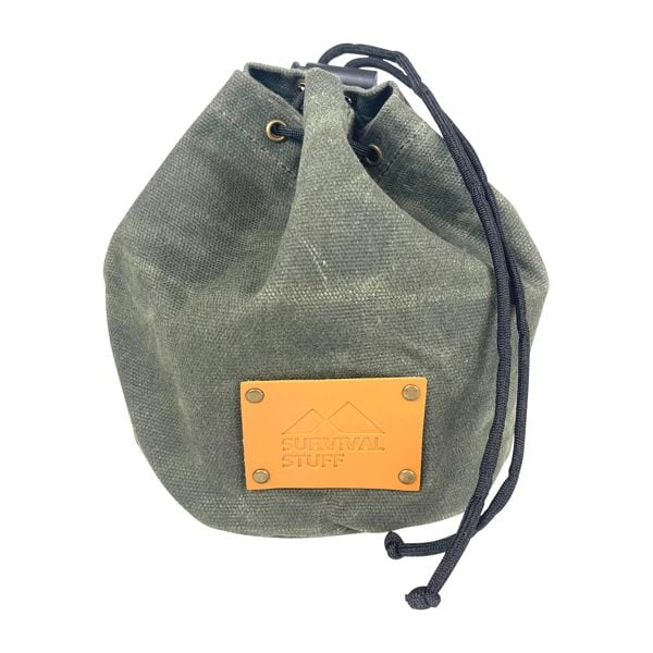 Survival Stuff Bag Waxed Canvas gray olive