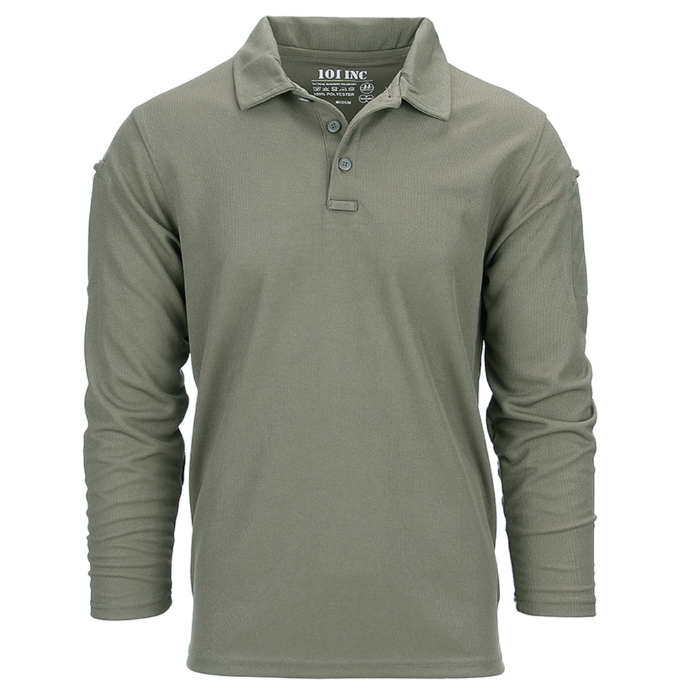 101 Inc. Long Sleeve Tactical Polo Quickdry olive