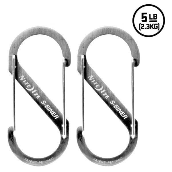 Nite Ize Carabiner S-Biner Size 1 Stainless Steel 2-Pack