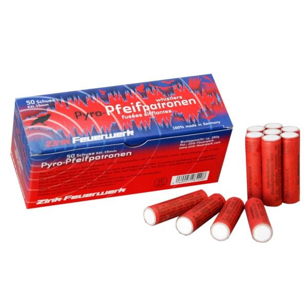 Zink Fireworks Whistle Cartridges 15mm 50 Pieces