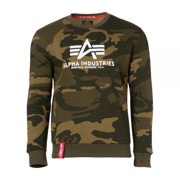 Purchase the Alpha Industries Pullover Basic Sweater Camo olive