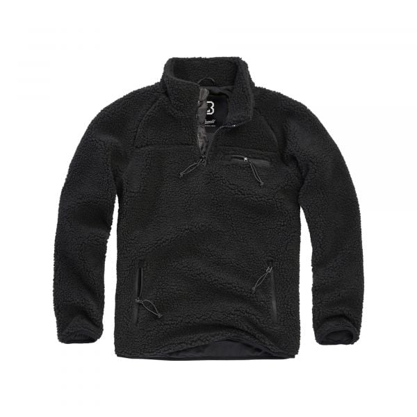 Brandit Troyer Teddy Fleece black Men | | Clothing | Brandit | Teddy Sweatshirts Fleece Troyer black Sweaters 