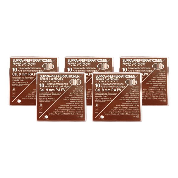 Wadie Pepper Ammunition Supra 9 mm 10 Rounds 5-Pack