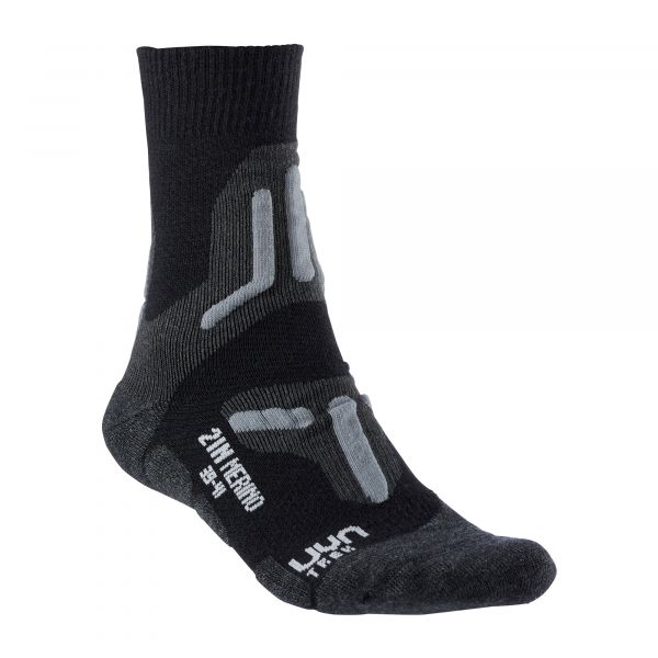 UYN Men's Trekking 2in Merino Mid Socks black gray
