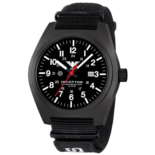 KHS Wrist Watch Inceptor Black Steel XTAC Nato Band black