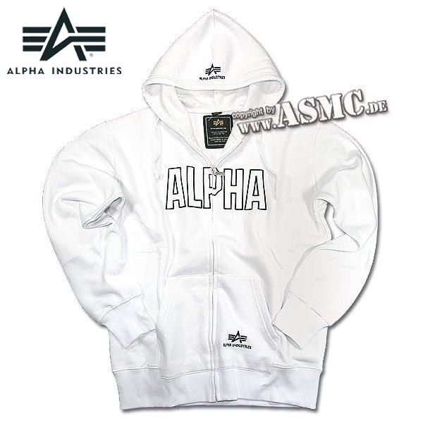 Alpha Industries Sweatshirt Track Hoodie white