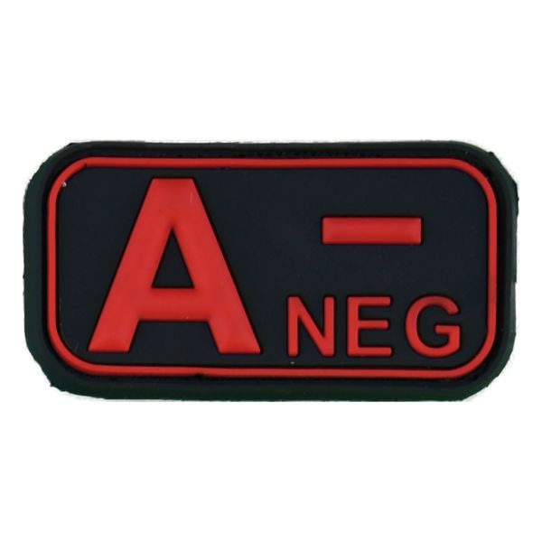 3D Blood Type Patch A Neg black/red