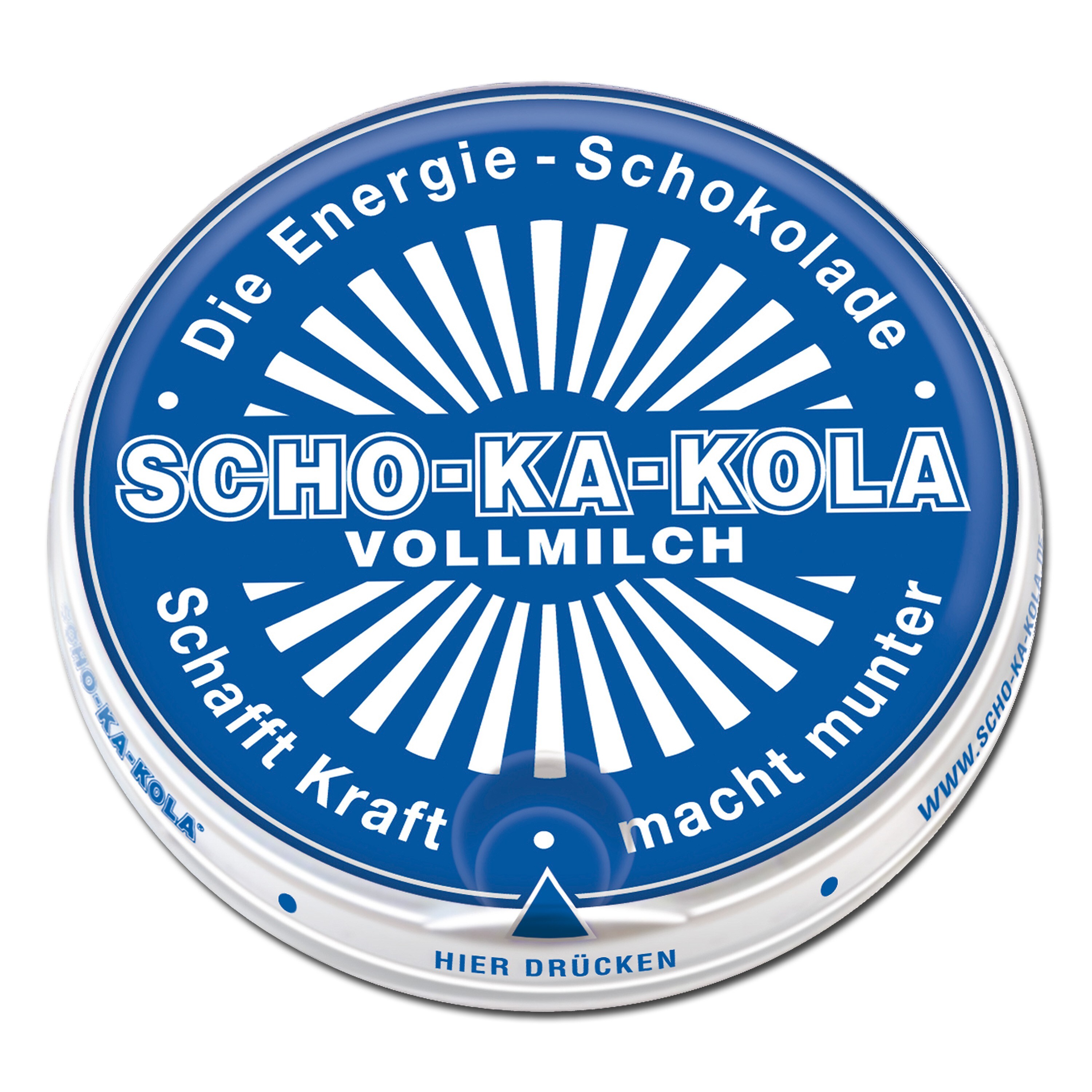 German Energy Milk Chocolate SCHO-KA-KOLA whole milk 100 g tin can blue 