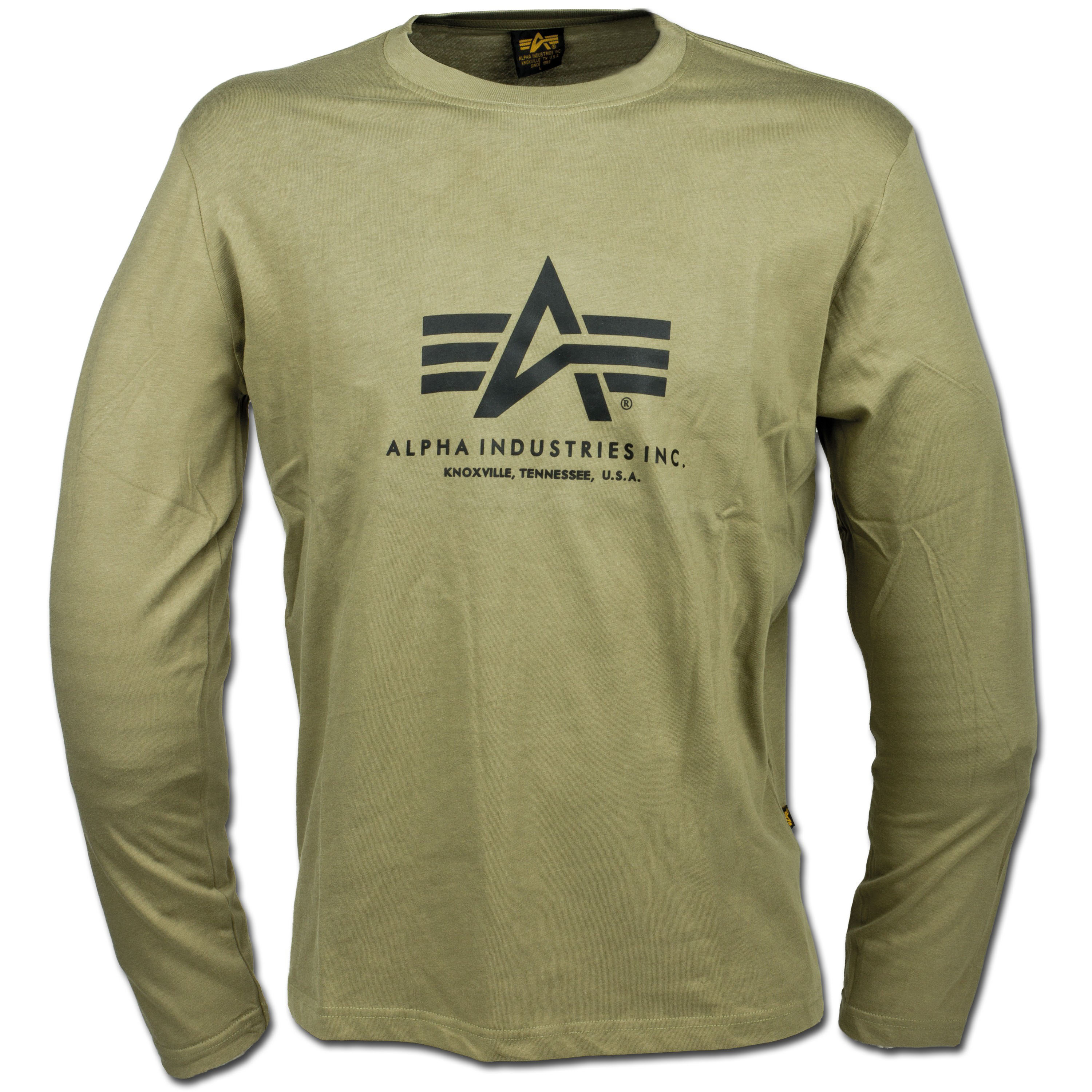 T-Shirt Alpha Industries Long Arm olive | T-Shirt Alpha Industries Long Arm  olive | Shirts | Shirts | Men | Clothing
