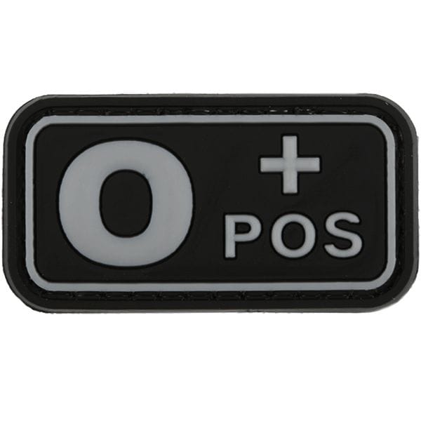 TAP 3D Blood Type Patch Rubber 0 Pos swat