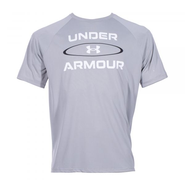 Under Armour Shirt Tech Wordmark Graphic Short Sleeve gray