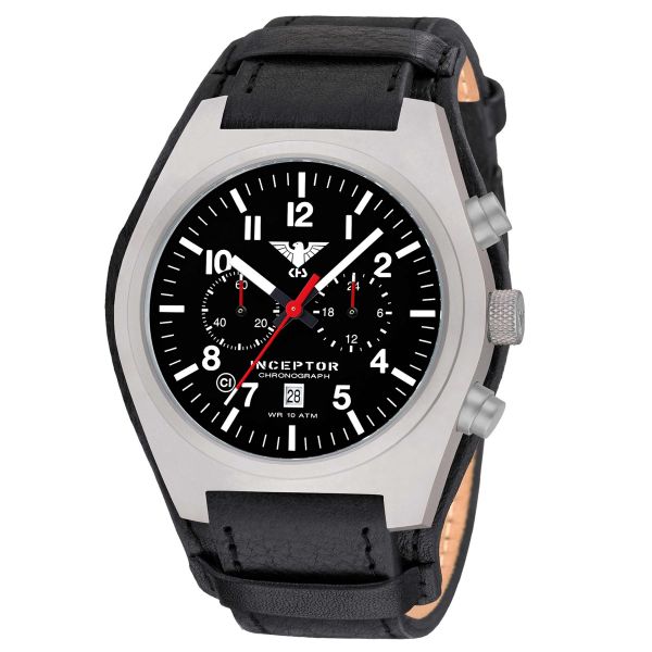 KHS Watch Inceptor Steel Chronograph Leather / G-Pad black