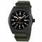 KHS Wrist Watch Inceptor Black Steel Nato Band olive