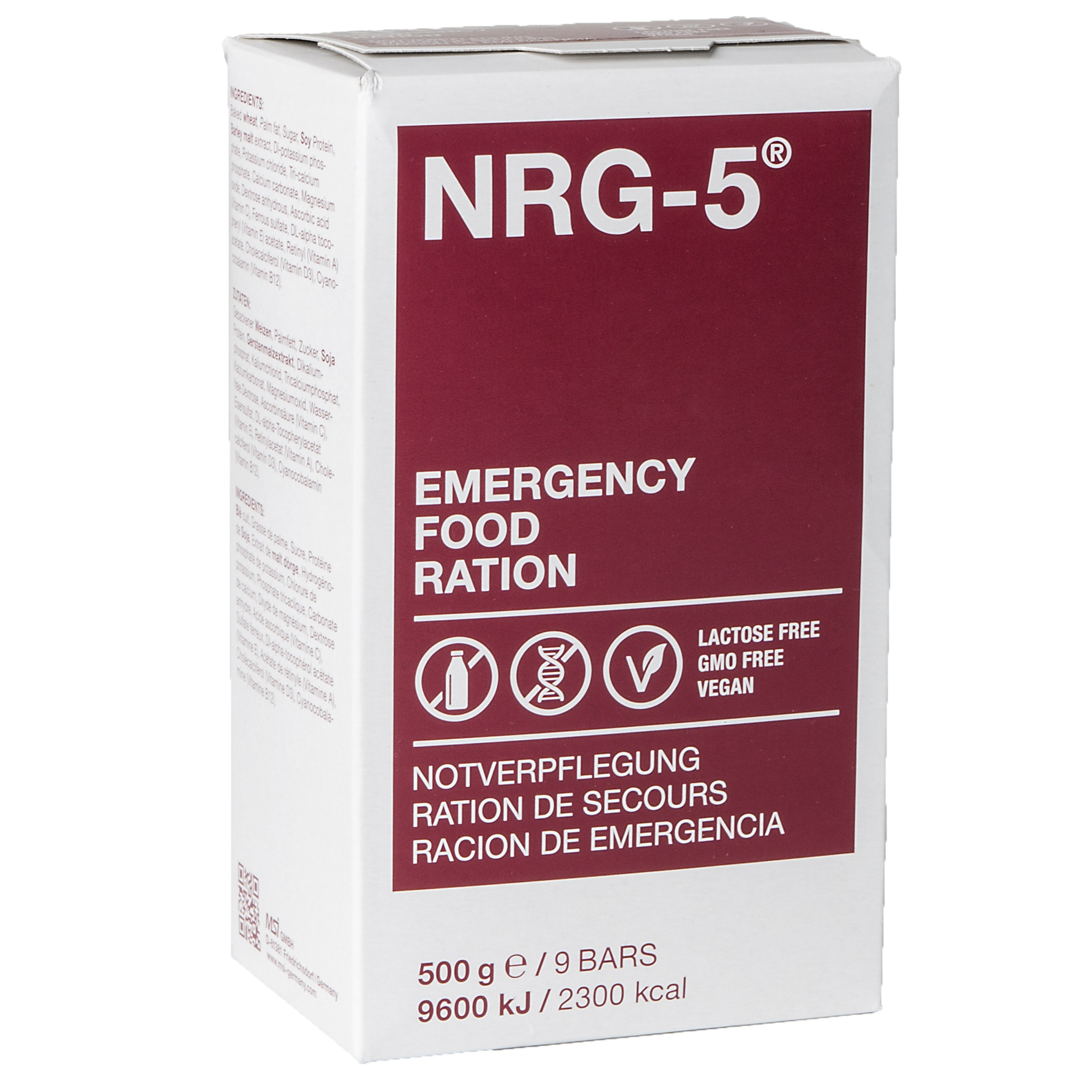 L'OTAN Disaster Relief alimentaire d'urgence ration Pack NRG-5 sans lactose & Végétalien 