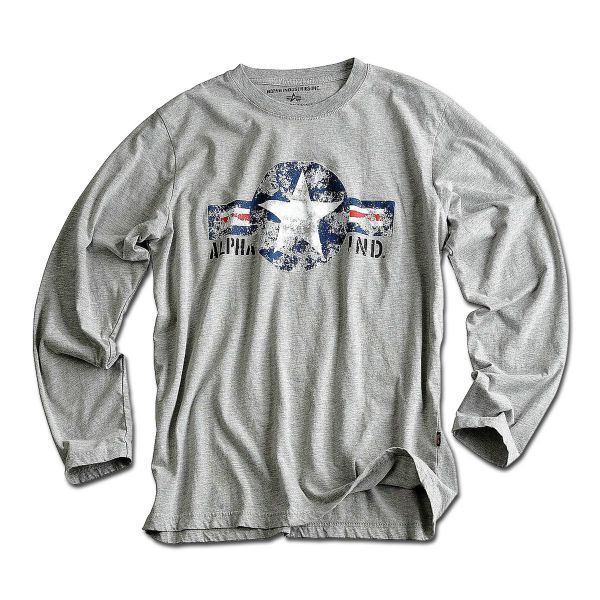T-Shirt Alpha USAF Langarm grey