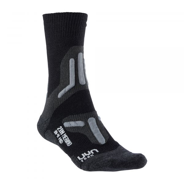 UYN Men's Trekking 2in Merino Mid Socks black grey