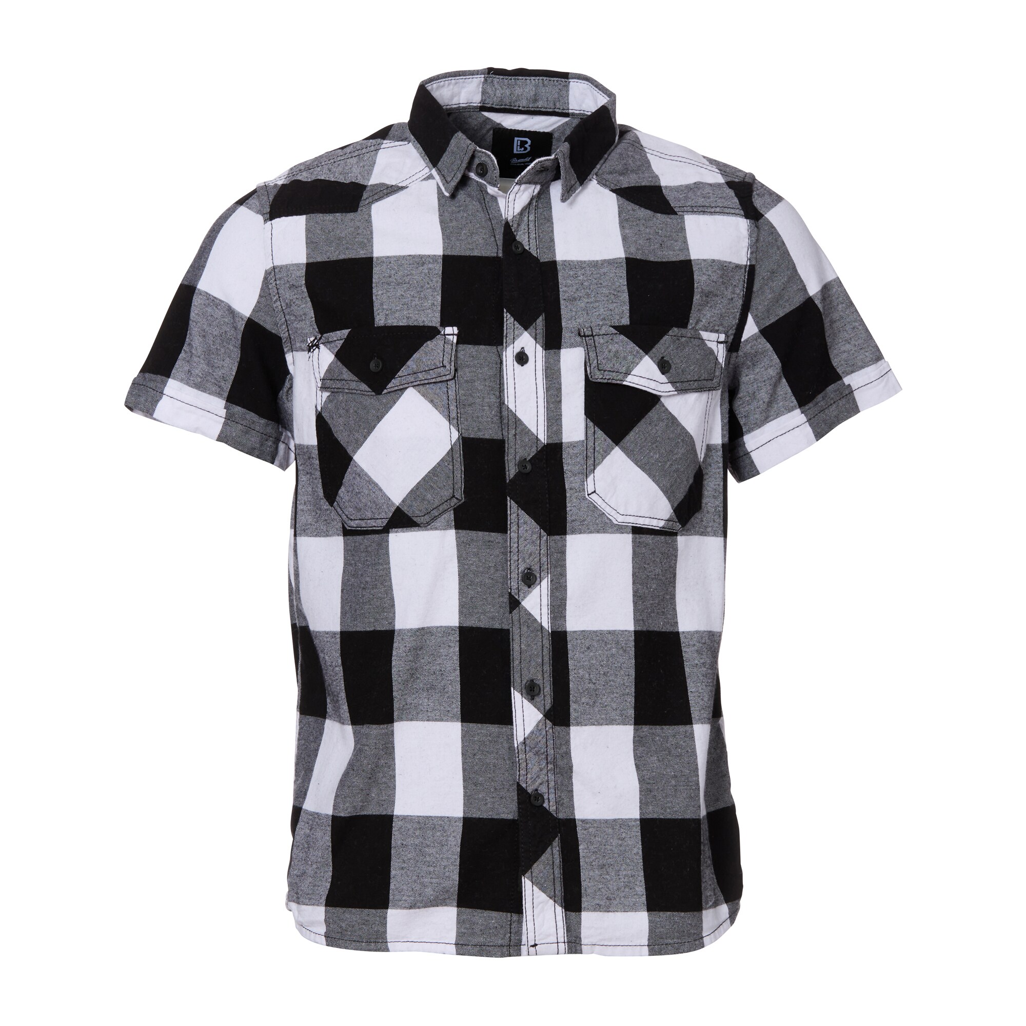 Purchase the Brandit Check Shirt Half Sleeve white black by ASMC