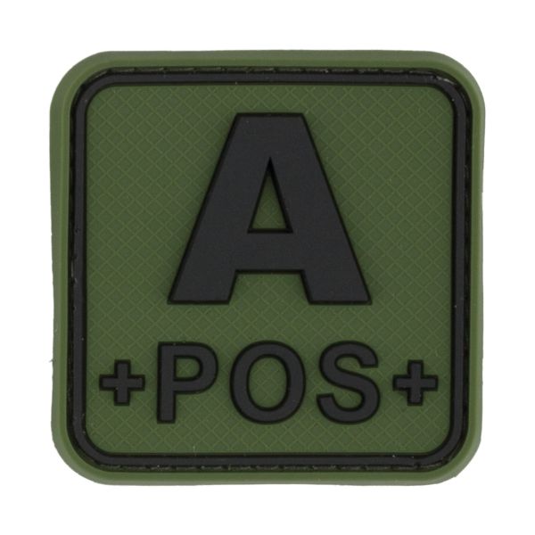 TAP 3D Blood Type Patch Rubber A Pos Square forest