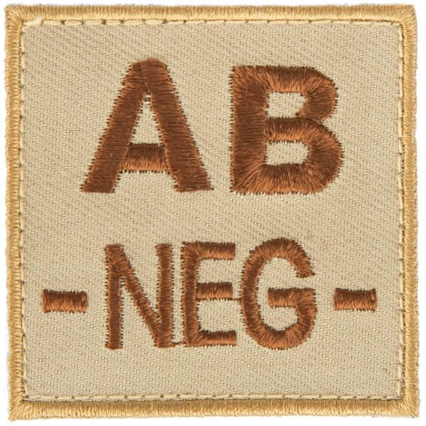 A10 Equipment Blood Group Patch AB Neg.sand