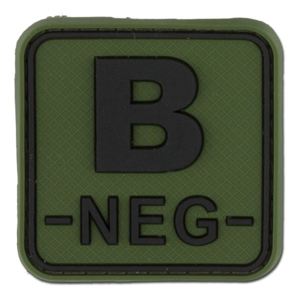 3D Blood Type Patch B NEG forest square