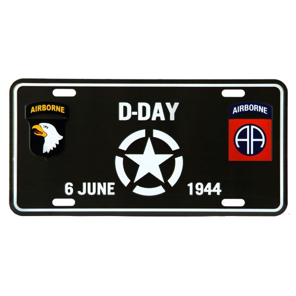 101 Inc. License Plate D-Day White Star 6. June 1944