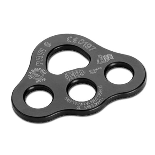 Paw S Matte Black  Rigging Rig Plate Small Petzl 
