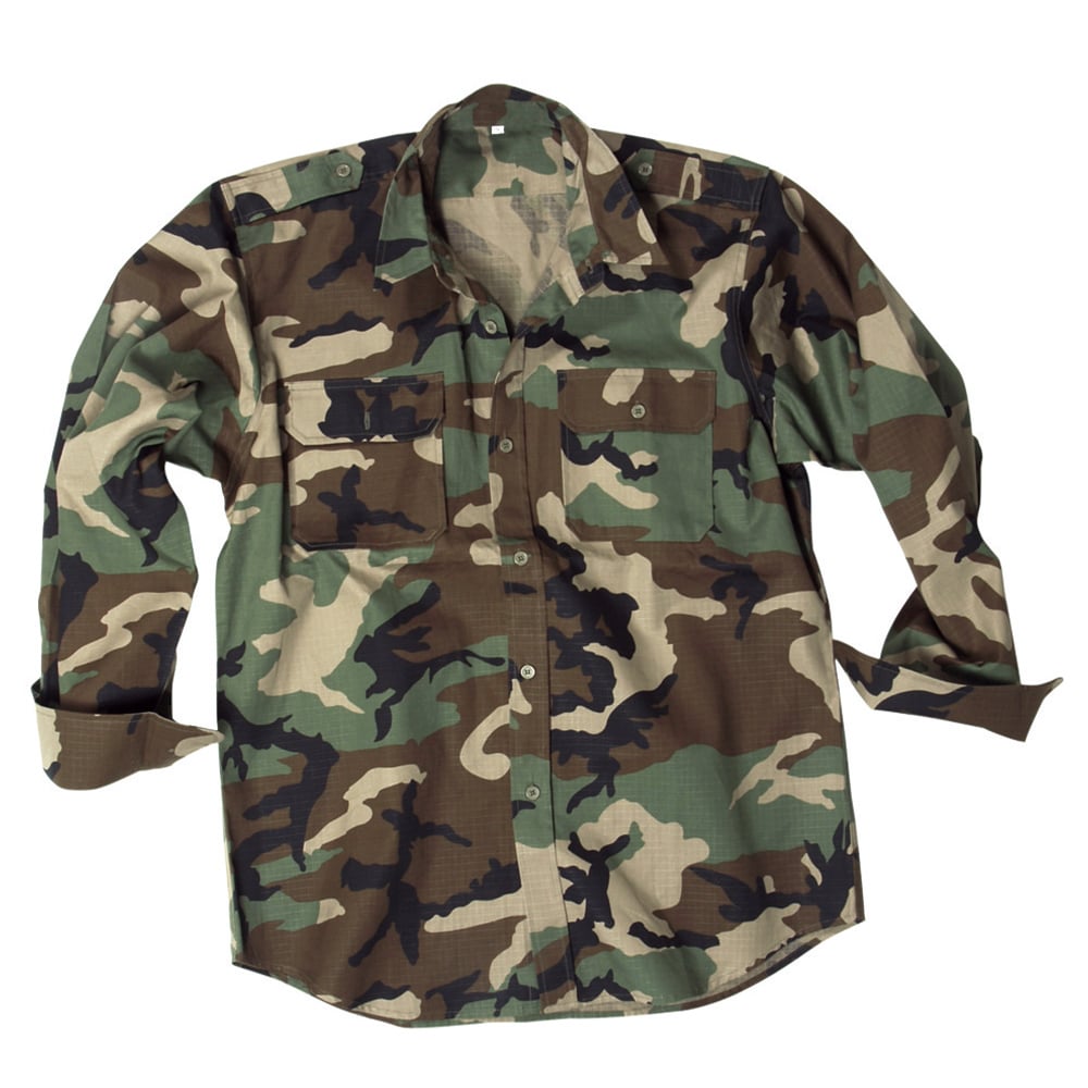US Woodland Digital Army Usmc Long Sleeve Langarm camouflage Shirt Hemd XLarge 