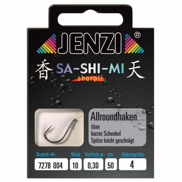 Jenzi All Purpose Sa-Shi-Mi Fishing Hook Size 4 10-Pack