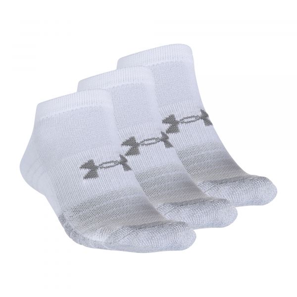 Under Armour No Show Socks HeatGear 3 Pairs white/gray
