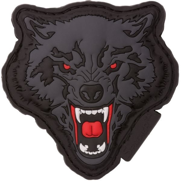 JTG 3D Patch Angry Wolf Head red-gray