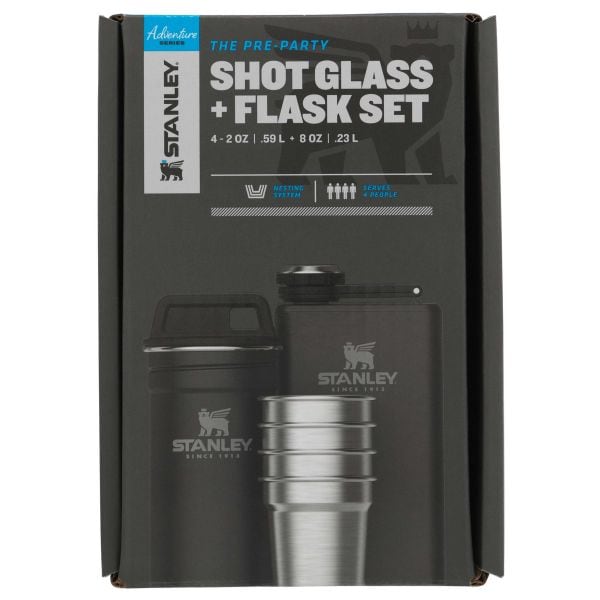 Stanley Hip Flask and Shot Glass Set 0.236 L black
