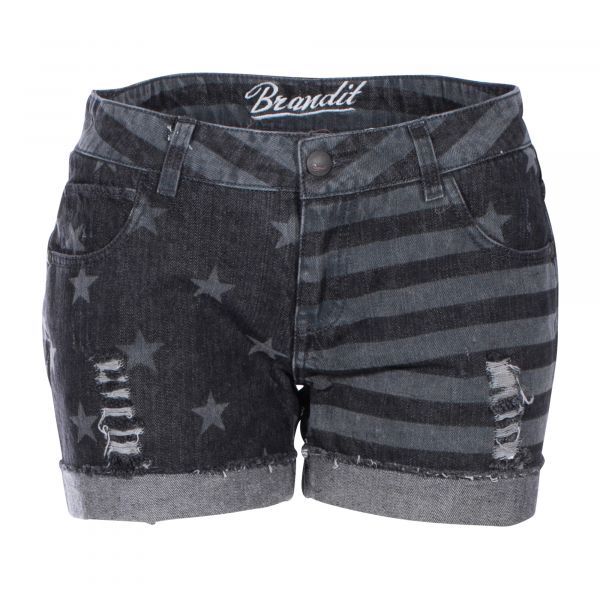 Brandit Denim Hotpants Stars+Stripes gray
